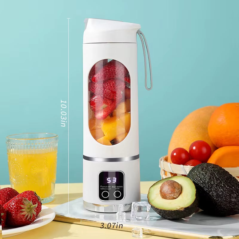 Compact USB Rechargeable Blender and Juicer - Personal Wireless Blender with Stainless Steel Blades