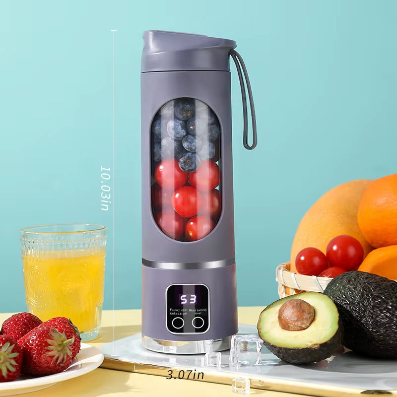 Compact USB Rechargeable Blender and Juicer - Personal Wireless Blender with Stainless Steel Blades