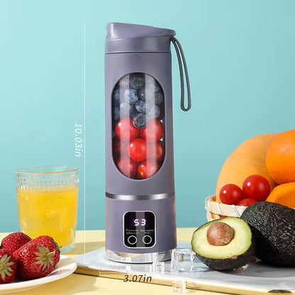 Compact USB Rechargeable Blender and Juicer - Personal Wireless Blender with Stainless Steel Blades