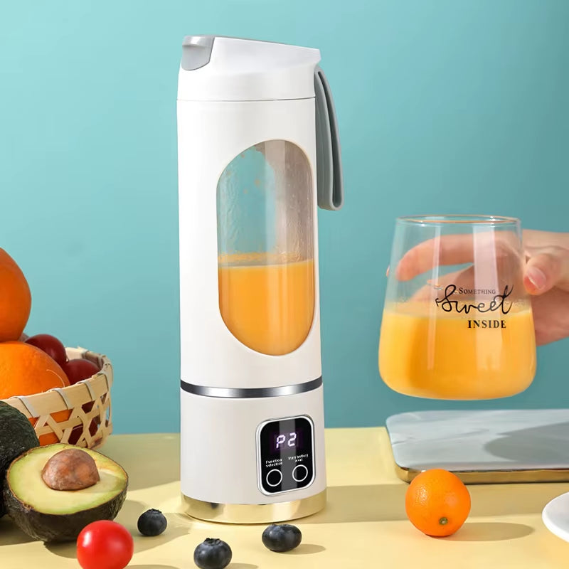 Compact USB Rechargeable Blender and Juicer - Personal Wireless Blender with Stainless Steel Blades