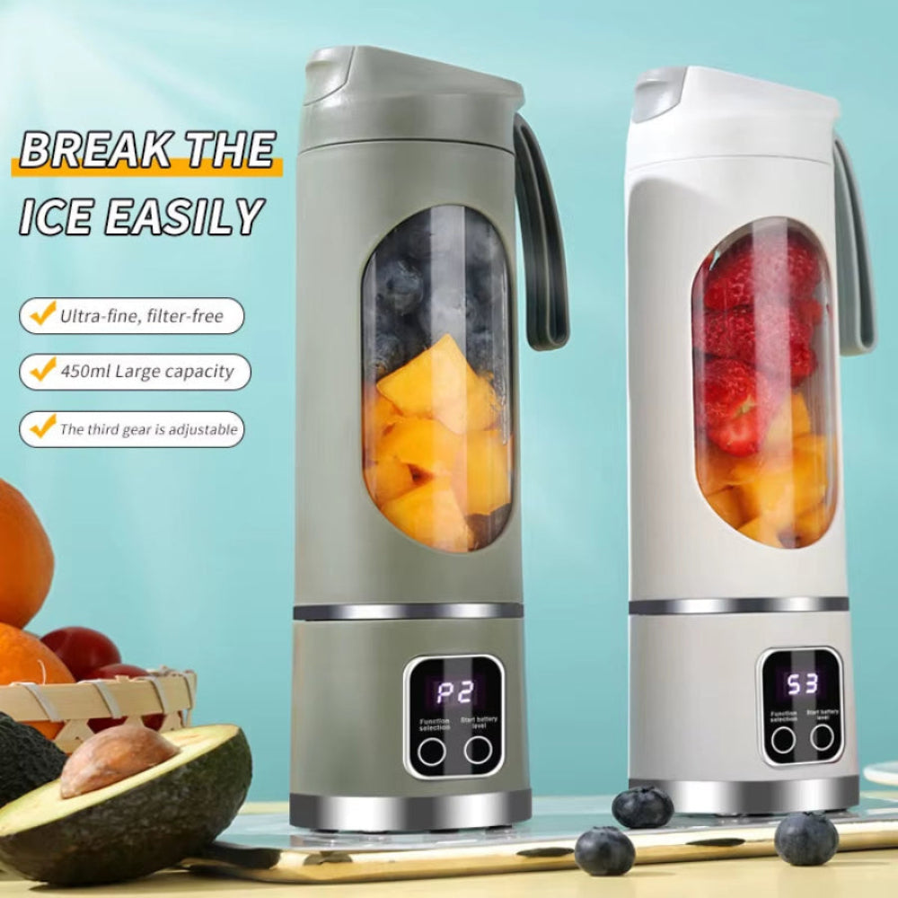 Compact USB Rechargeable Blender and Juicer - Personal Wireless Blender with Stainless Steel Blades