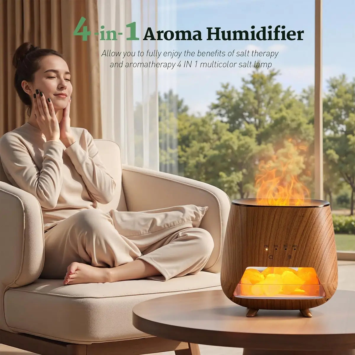 Transform Your Space with the Upgraded Colorful Flame Essential Oil Diffuser – 9-Color LED Aromatherapy & Humidifier Combo for Ultimate Relaxation and Comfort