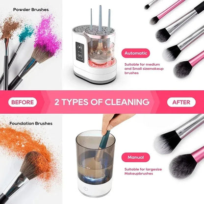 3-in-1 Electric Makeup Brush Cleaning and Drying Machine with Portable USB Functionality