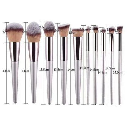 Transform Your Beauty Routine with the 10-Piece Luxury Champagne Makeup Brush Set - Perfect for Flawless Foundation, Blush, Eyeshadow, and Highlighter Application!