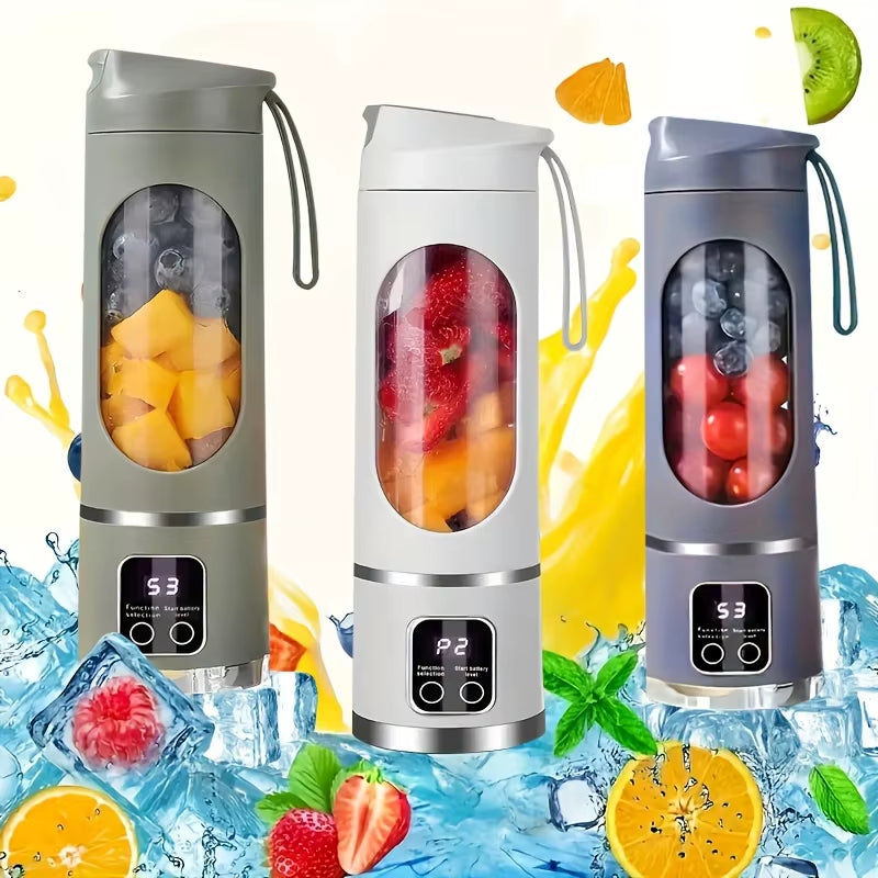 Compact USB Rechargeable Blender and Juicer - Personal Wireless Blender with Stainless Steel Blades