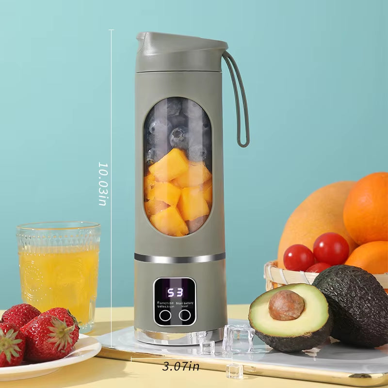 Compact USB Rechargeable Blender and Juicer - Personal Wireless Blender with Stainless Steel Blades
